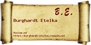 Burghardt Etelka névjegykártya